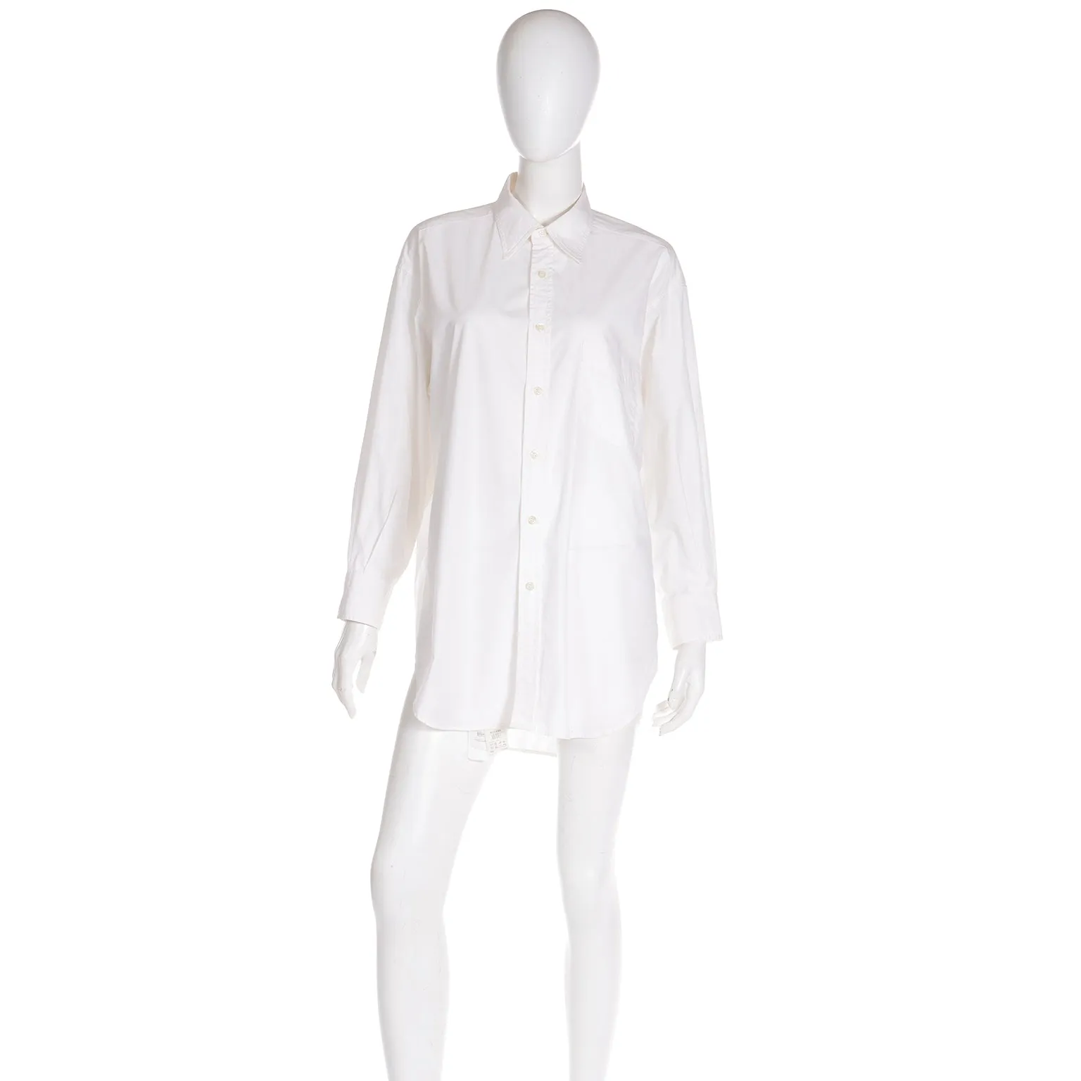 1980s Franco Moschino Whats Life About Button Down White Shirt