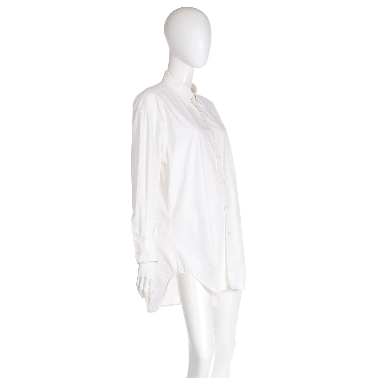 1980s Franco Moschino Whats Life About Button Down White Shirt