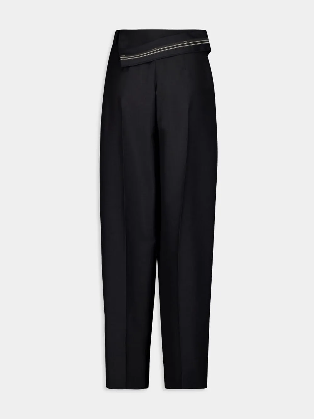 Asymmetric Waist Mohair Trousers