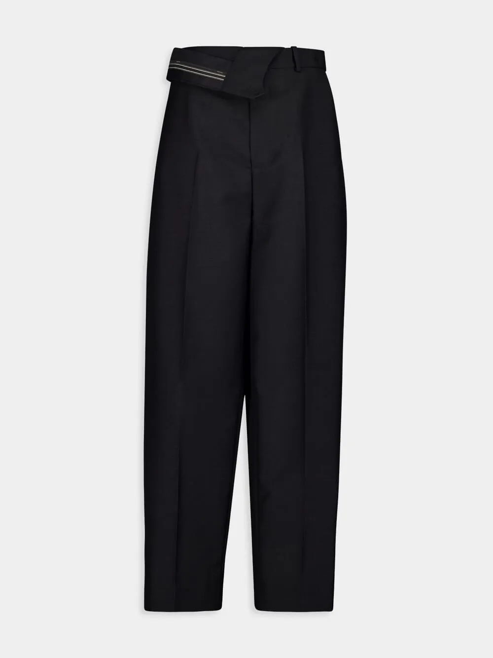 Asymmetric Waist Mohair Trousers