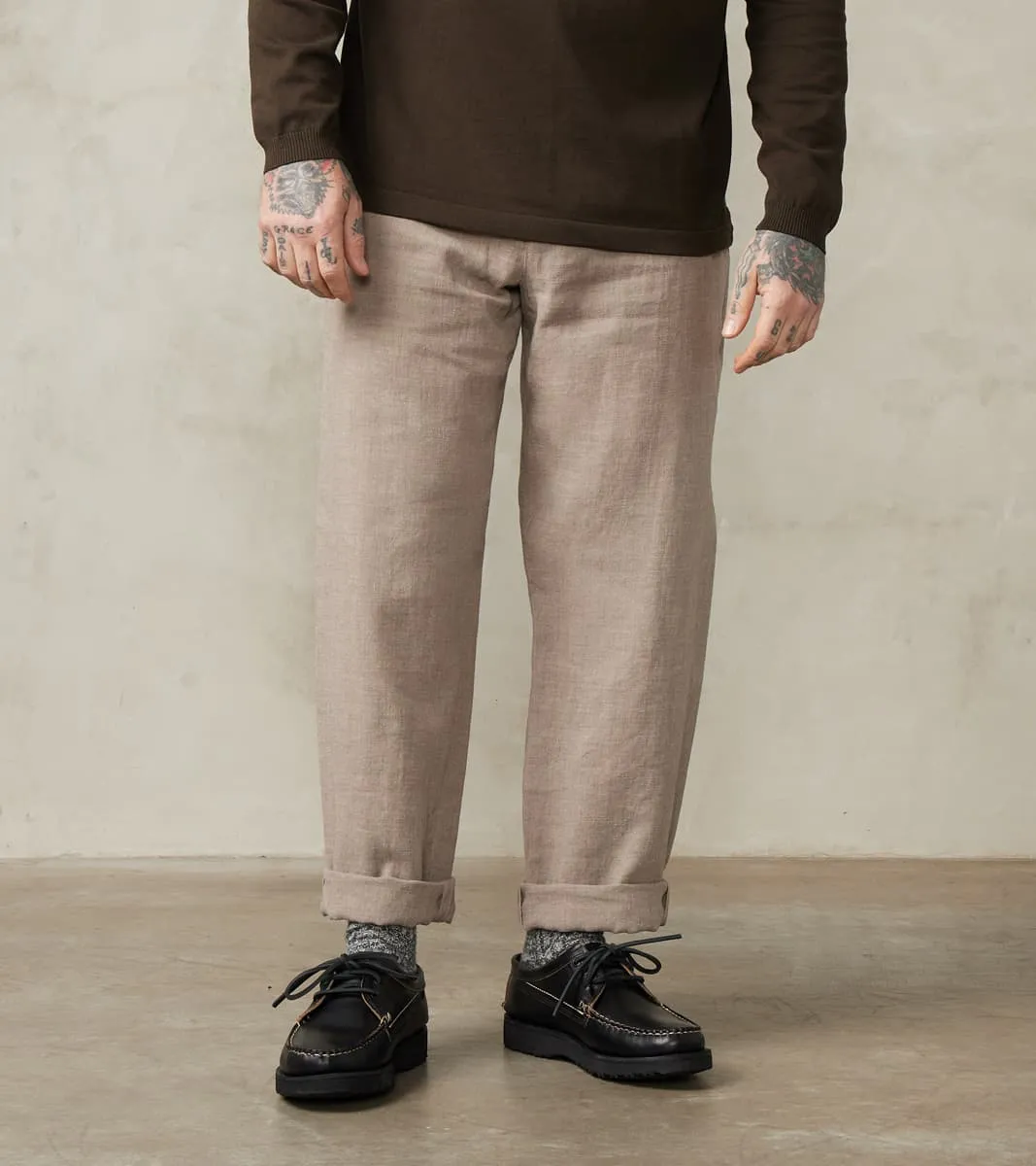 Belgium Linen & Wool Lounge Trouser - Taupe