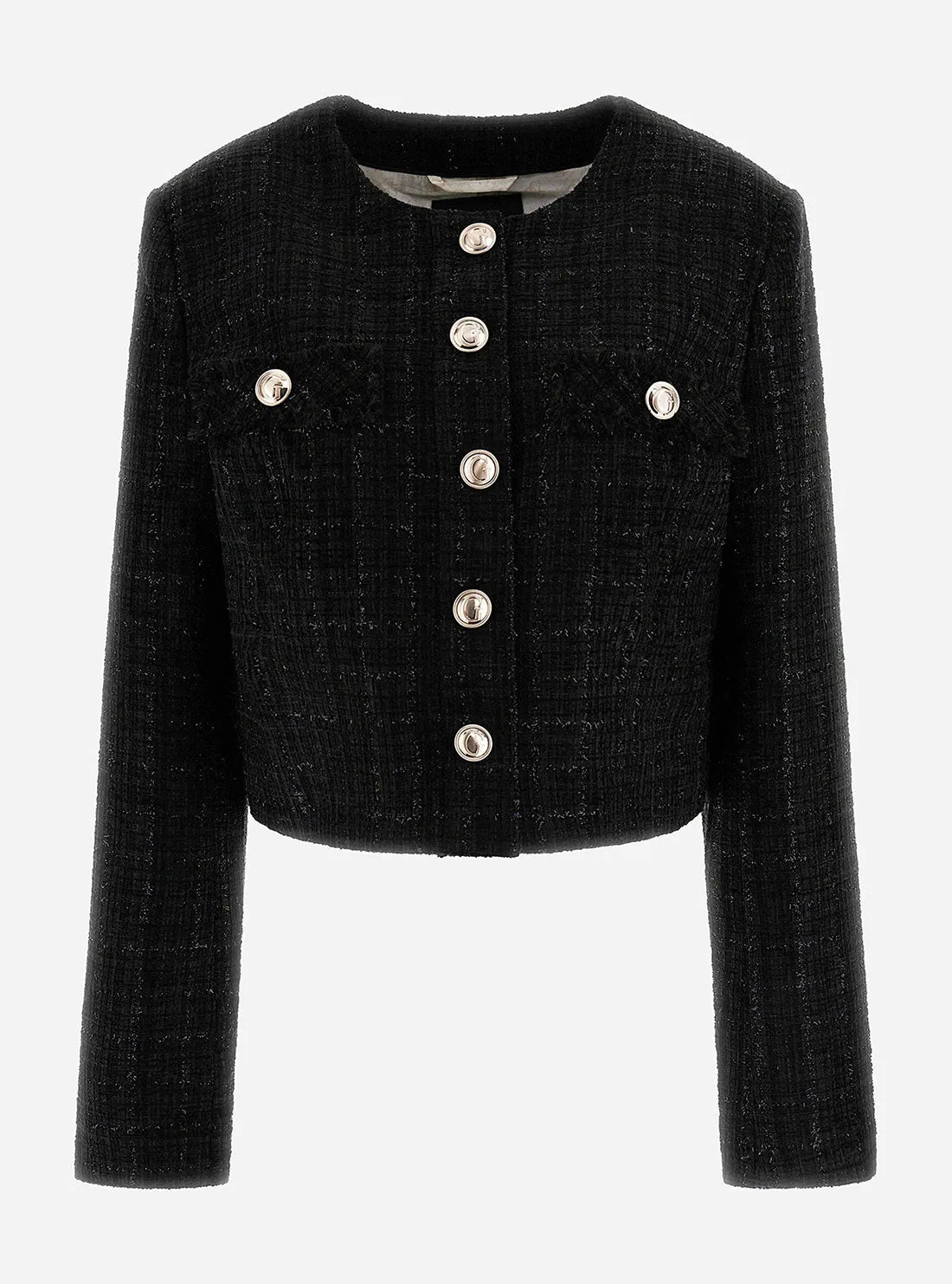 Black Alara Shimmer Tweed Jacket