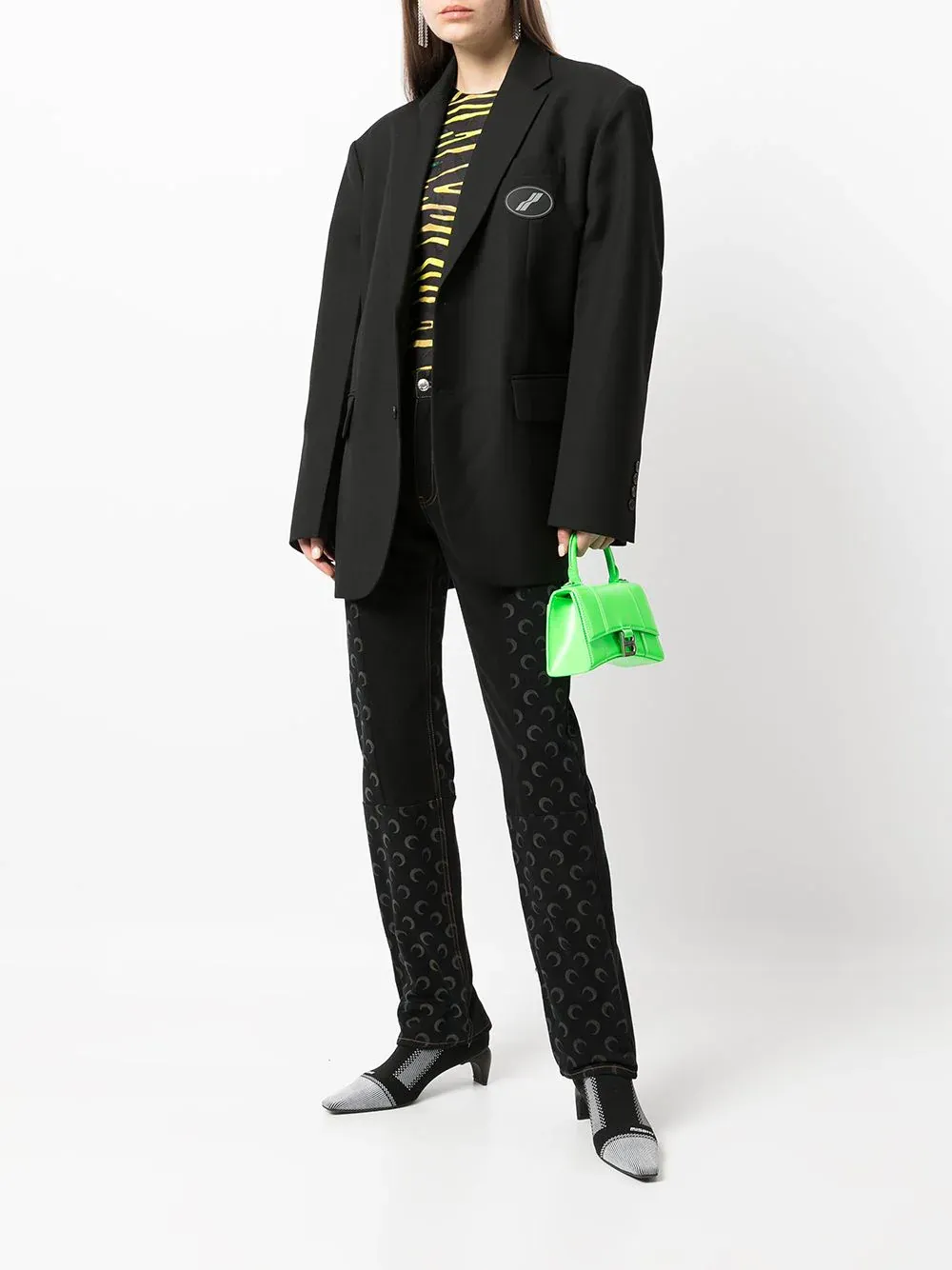 Black Oversized Suit Logo Blazer