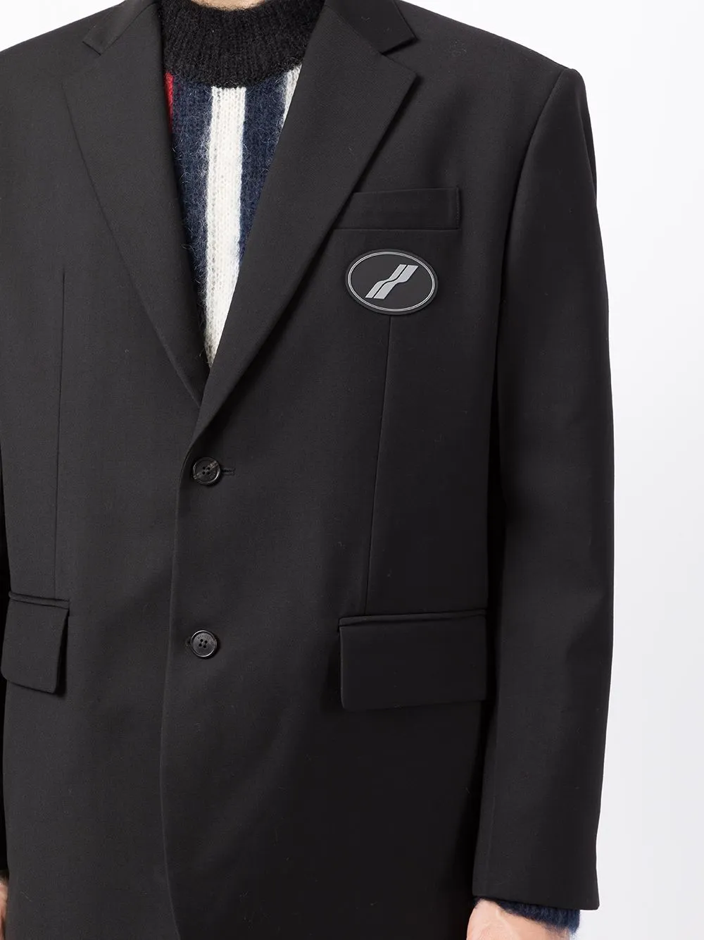 Black Oversized Suit Logo Blazer