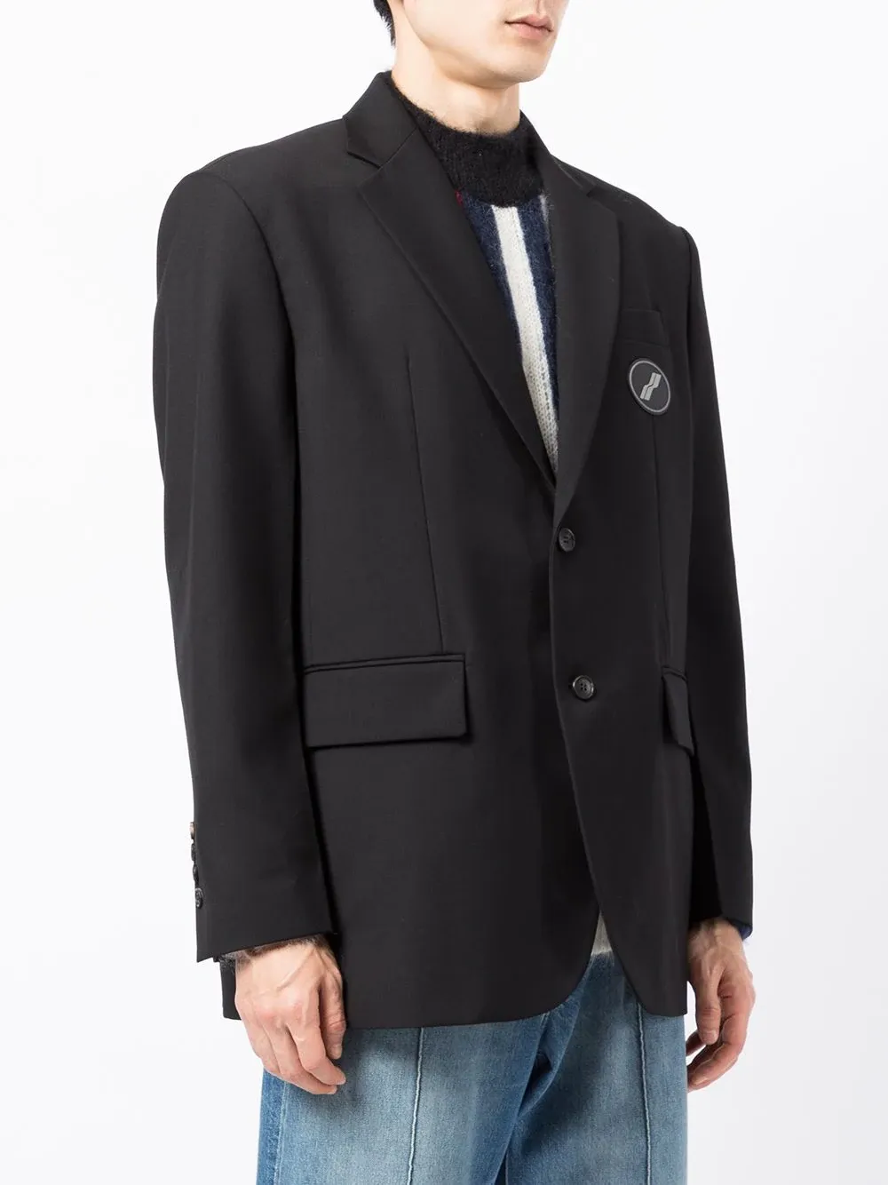 Black Oversized Suit Logo Blazer