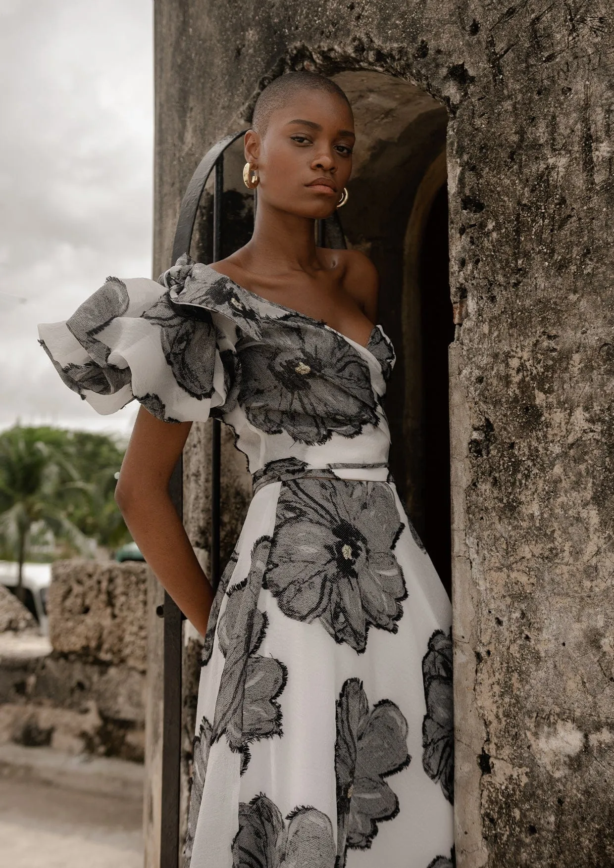 Bouganville 3-Piece Dress Black & White Floral