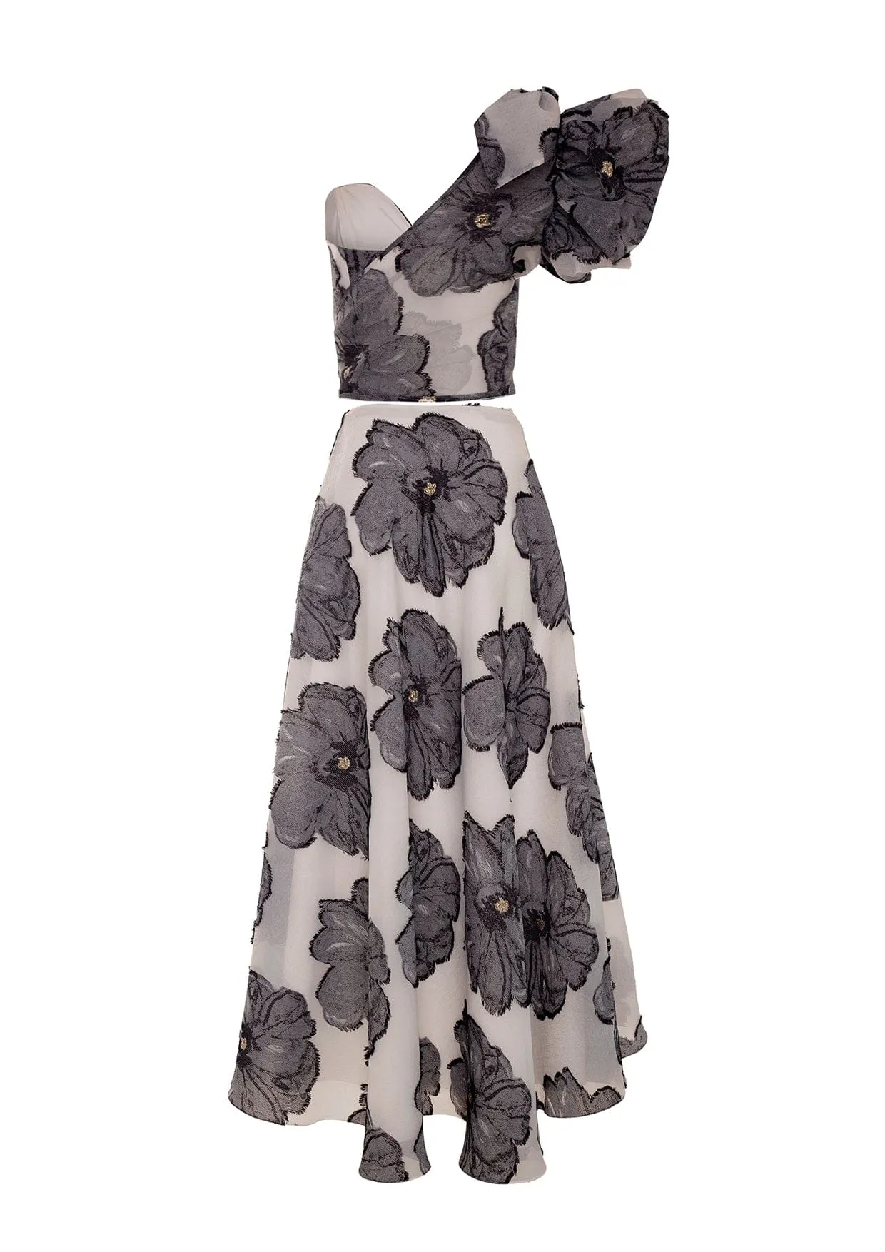 Bouganville 3-Piece Dress Black & White Floral