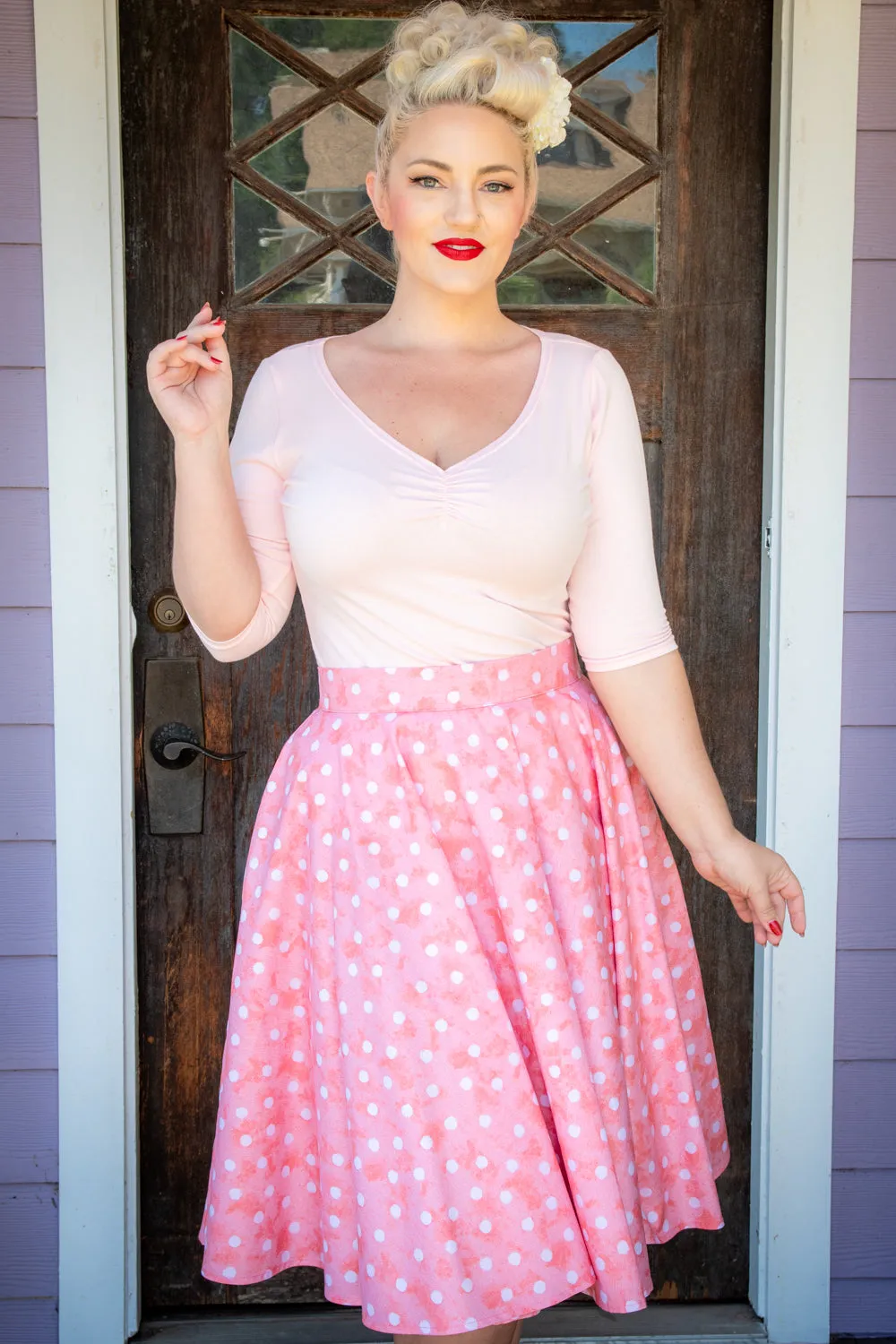 Circle Skirt - Watercolor Dot, Coral