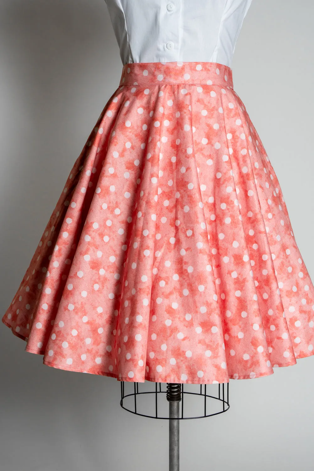 Circle Skirt - Watercolor Dot, Coral