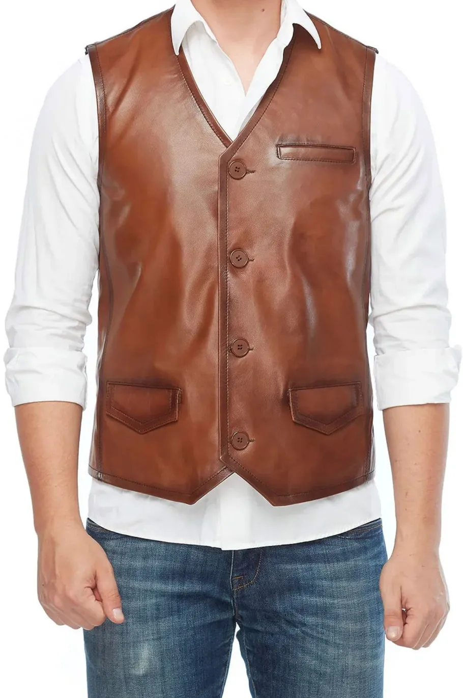 Cowboy Genuine Leather Motorcycle Vest