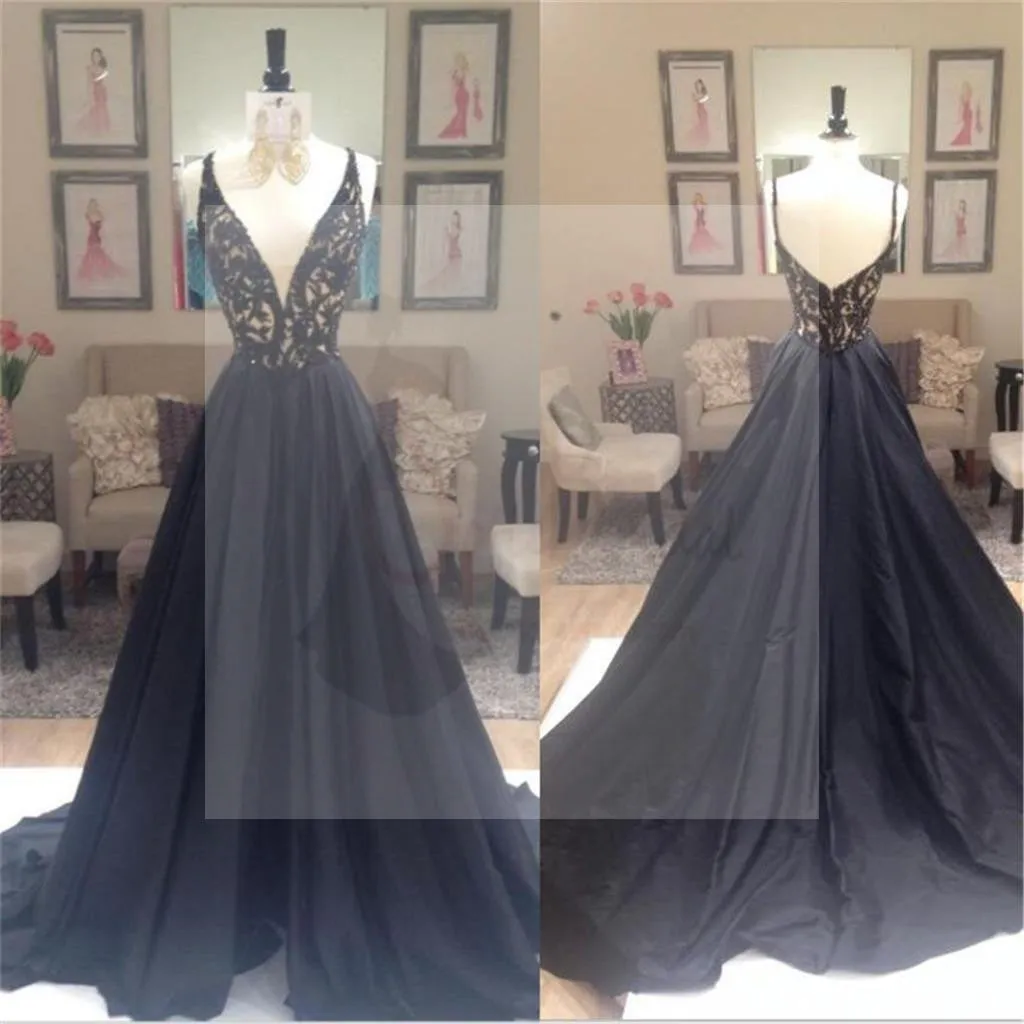 Deep V-Neck A-line Elegant Party Cocktail Evening Prom Dresses Online,PD0001