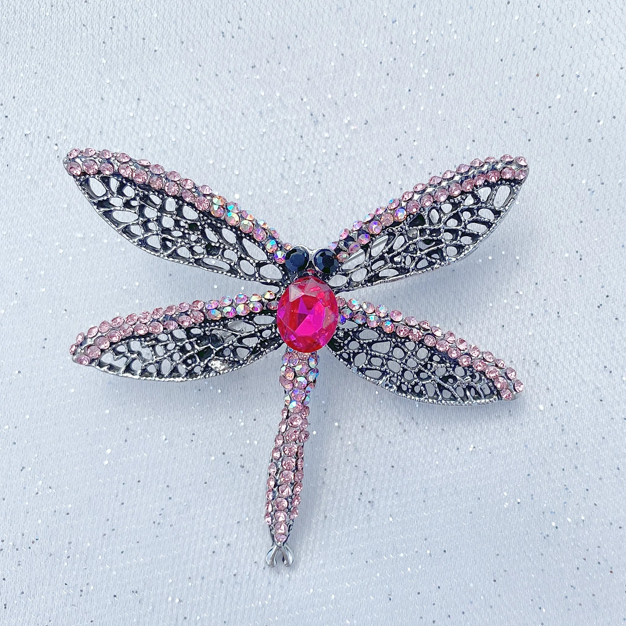 Dragonfly Brooch Pink