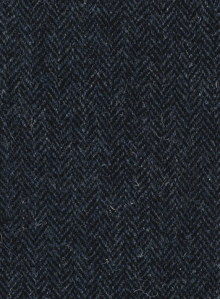 Harris Tweed Dark Blue Herringbone Highland Trousers