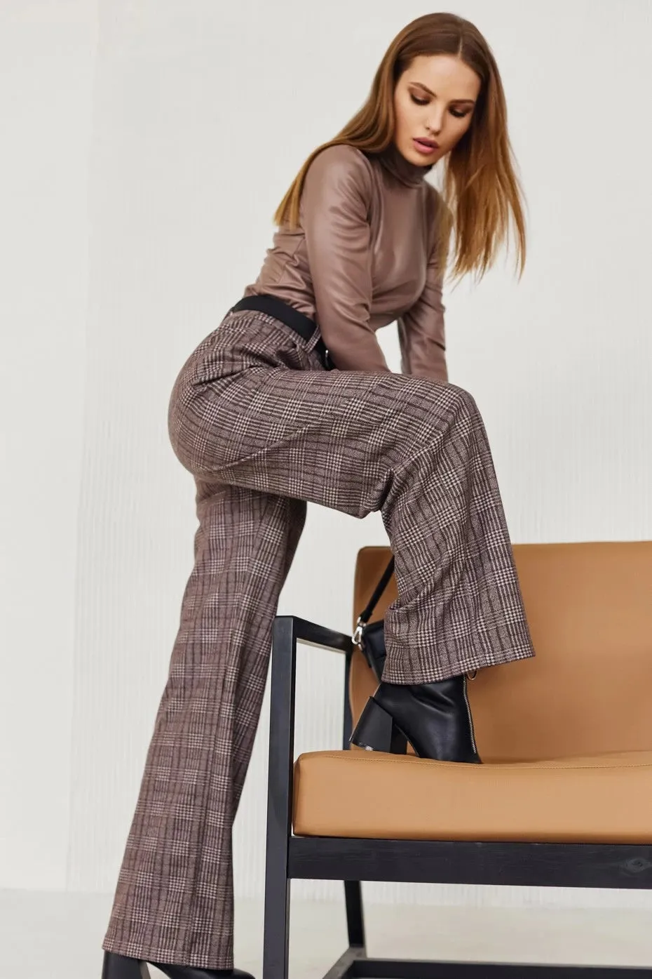 High Waist Palazzo Pants Brown Stylish Pants