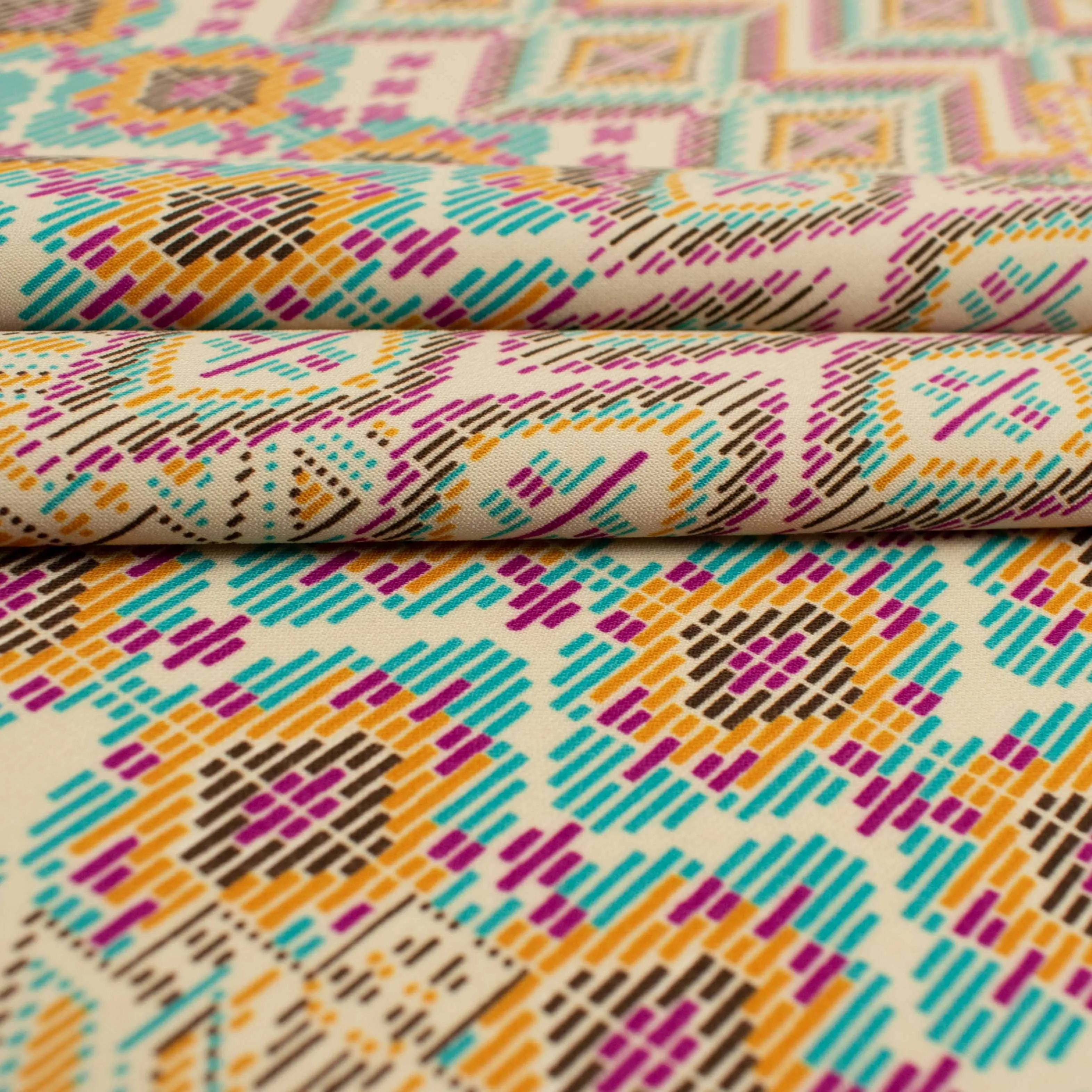 Ice Wash Prints Boho Geometric Beige