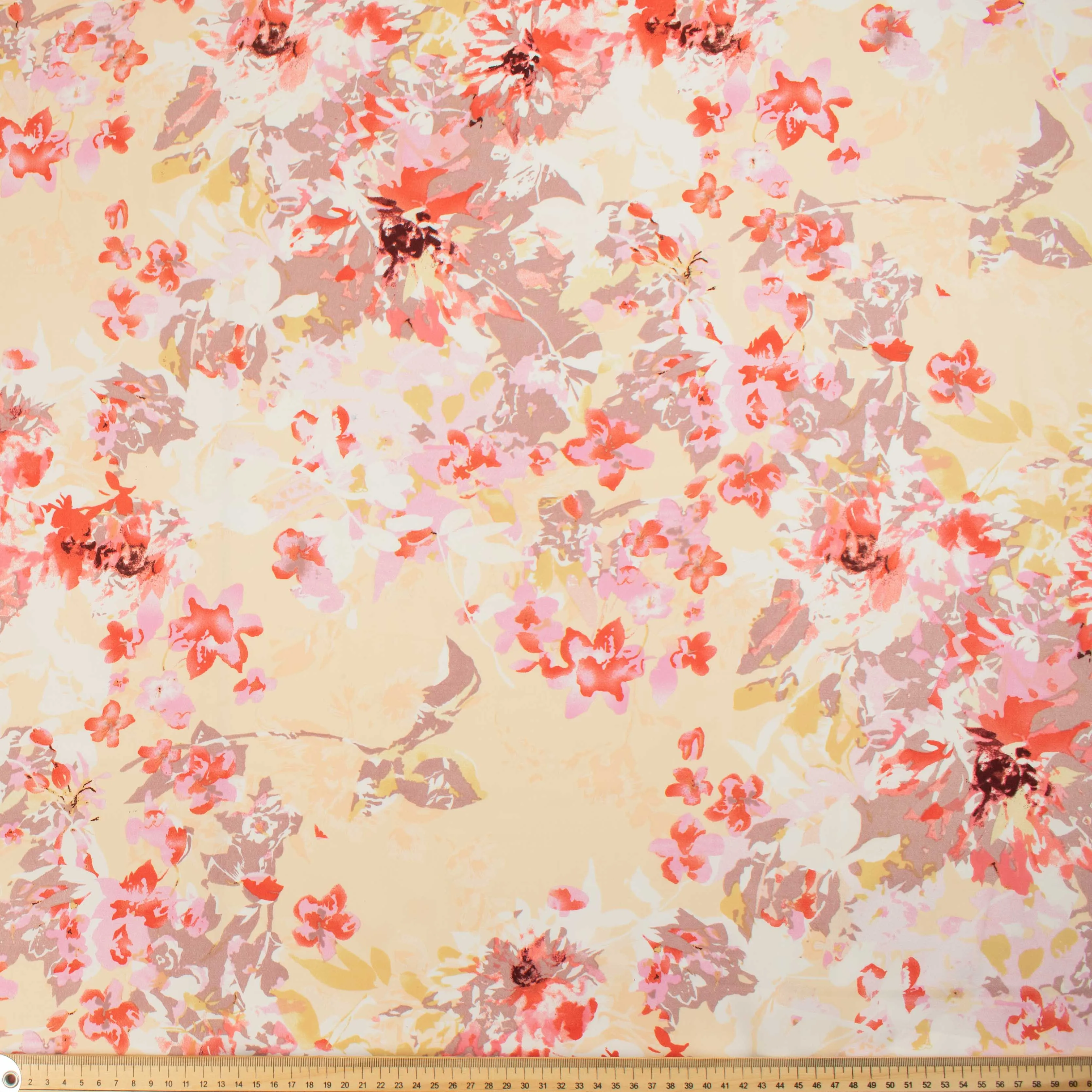 Ice Wash Prints Design-695 Orange & Yellow Floral