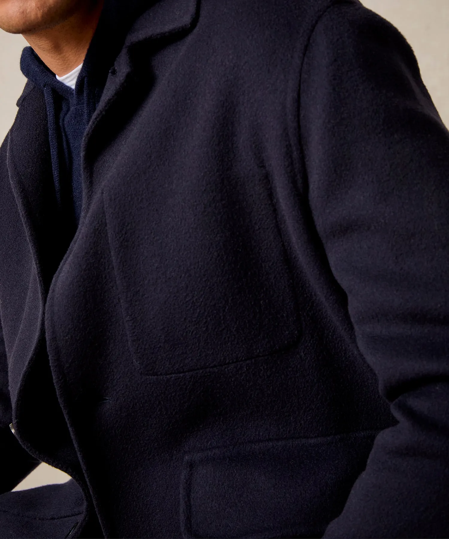 Italian Cashmere Walking Jacket in Navy