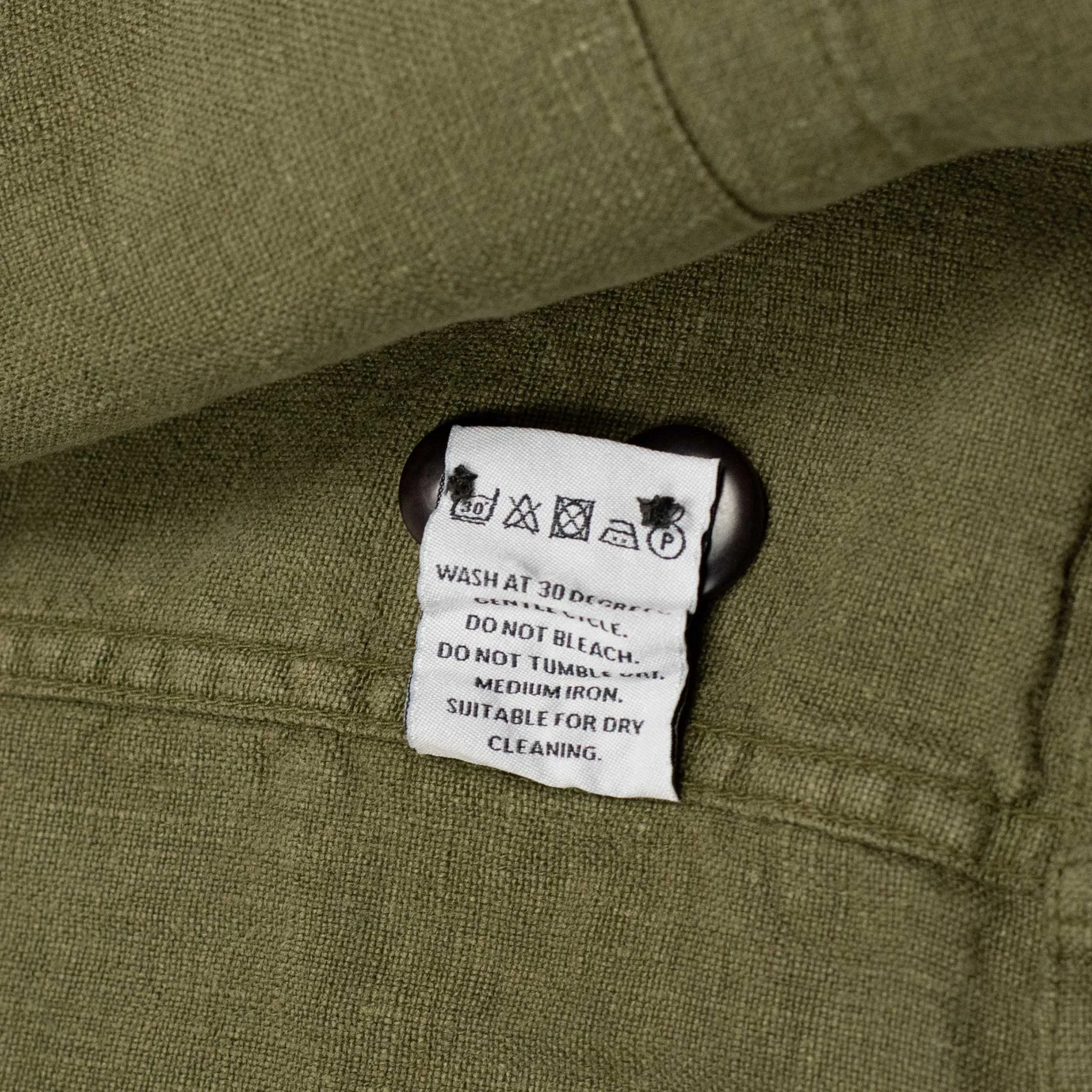 Labura unlined chore jacket in olive washed linen (restock)