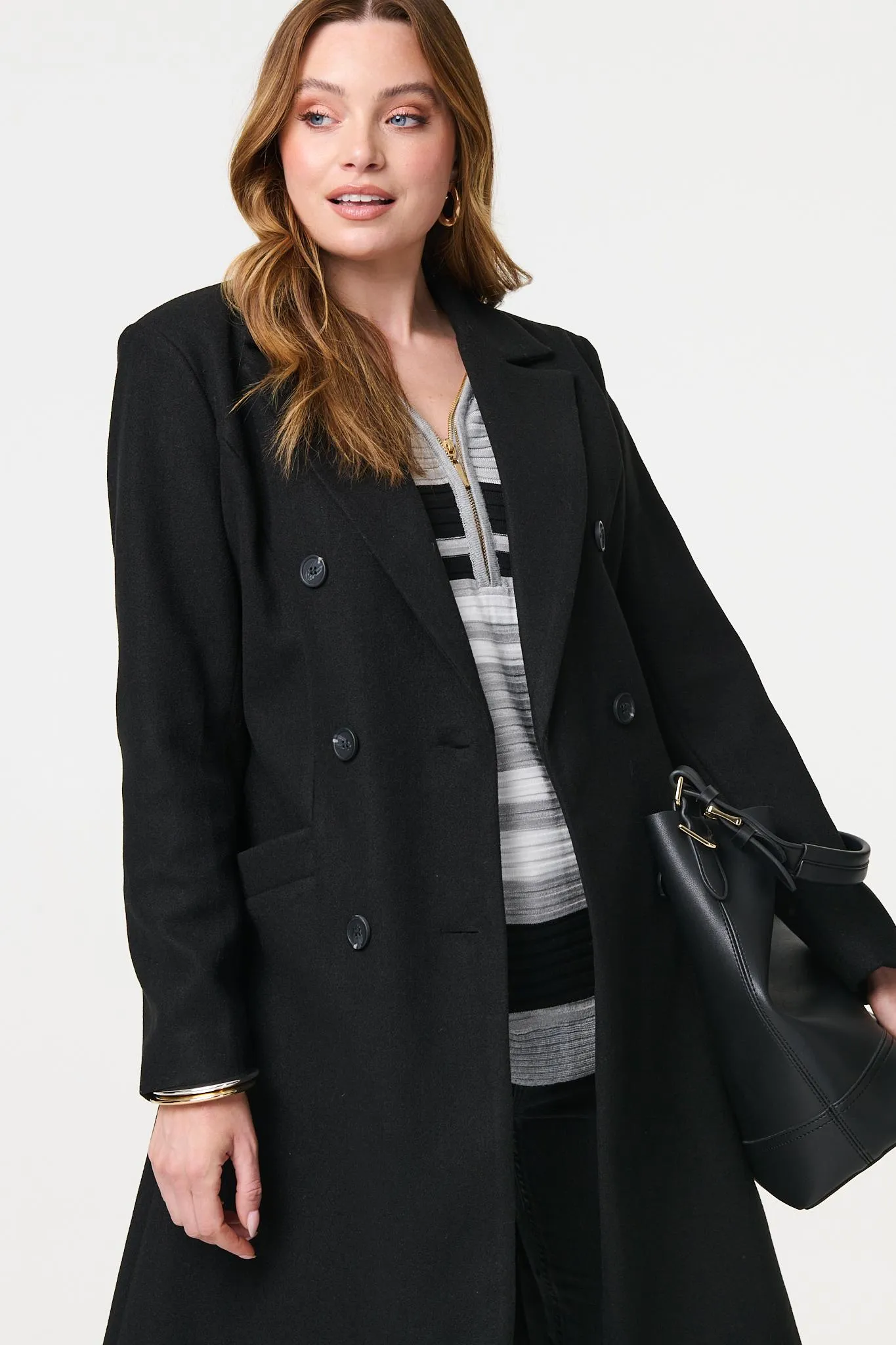 Longline Tailored Button Front Coat