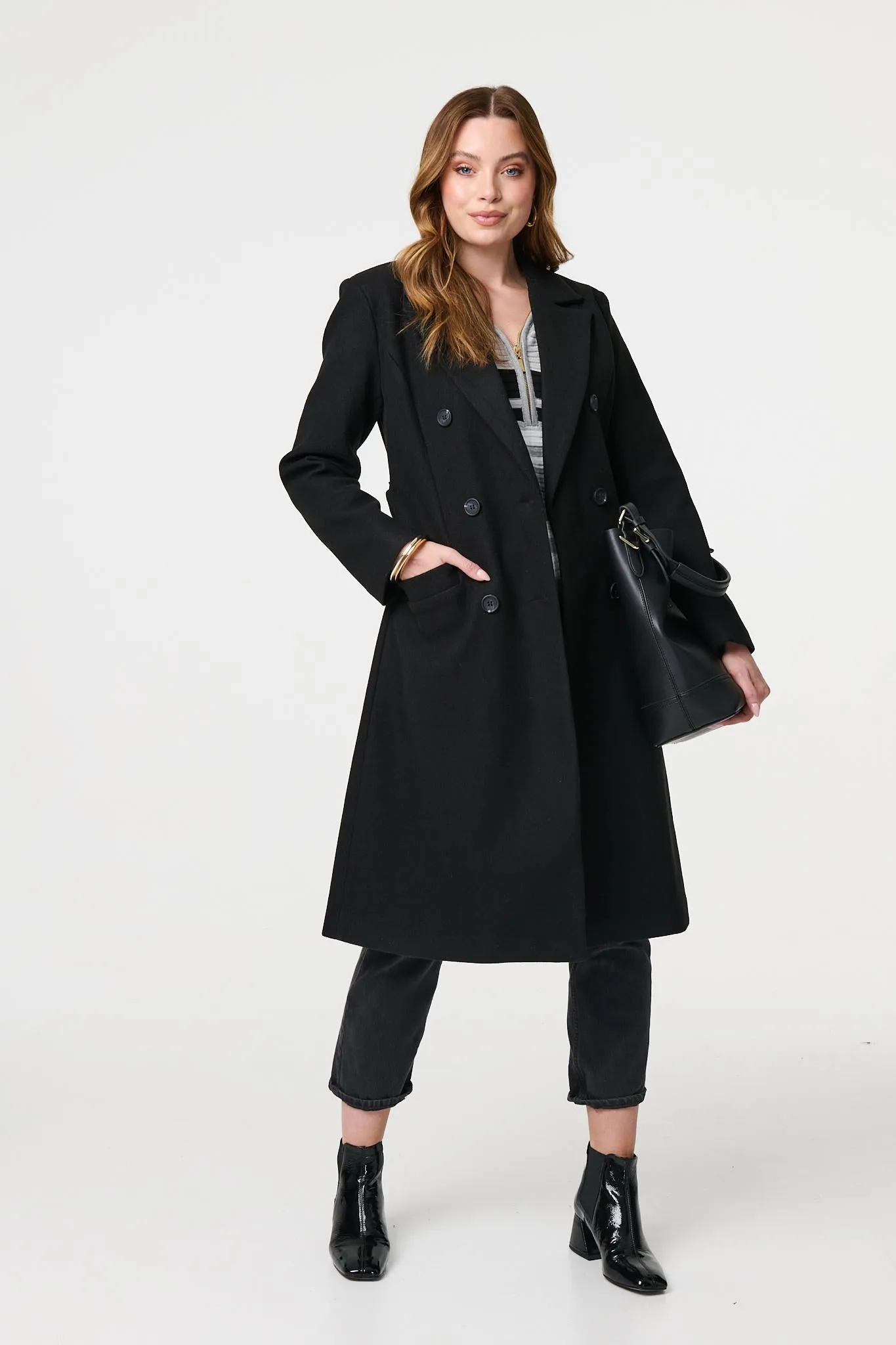 Longline Tailored Button Front Coat