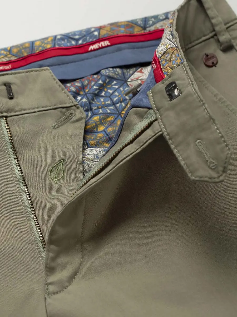 MEYER Roma Trousers - 3001 Light-Weight Cotton Chinos - Olive