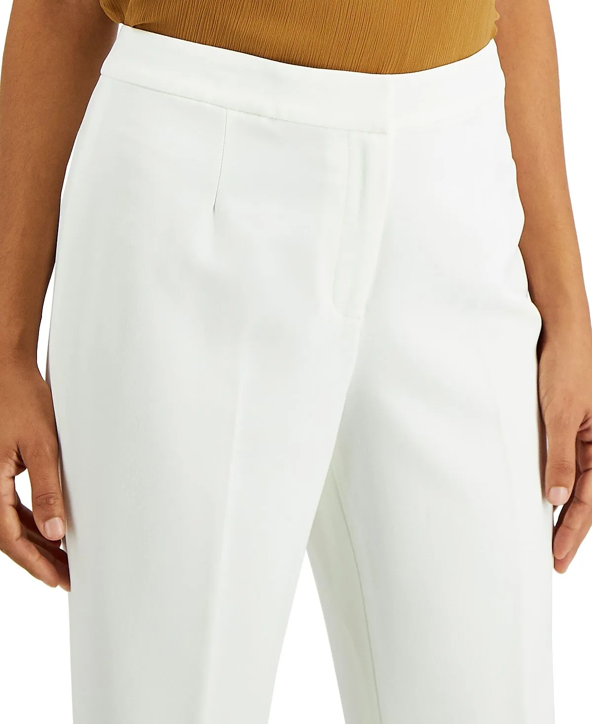 Modern Kasper straight classic crepe trousers, multi