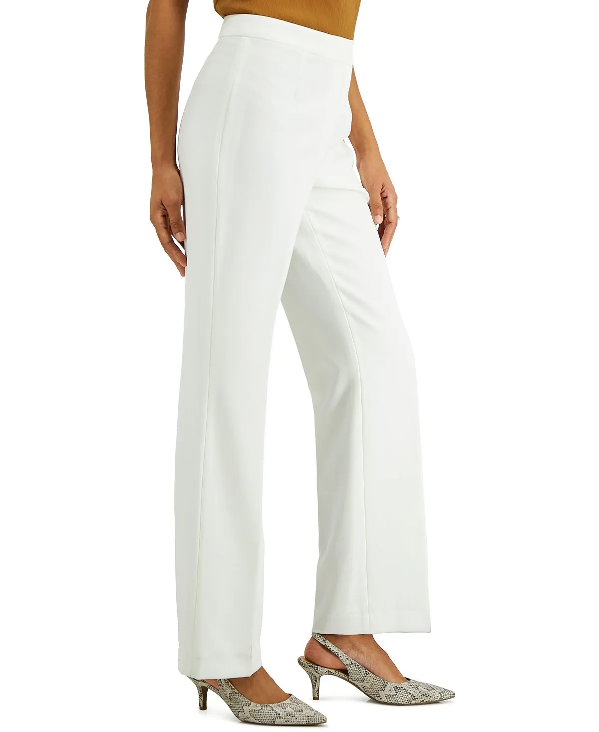 Modern Kasper straight classic crepe trousers, multi