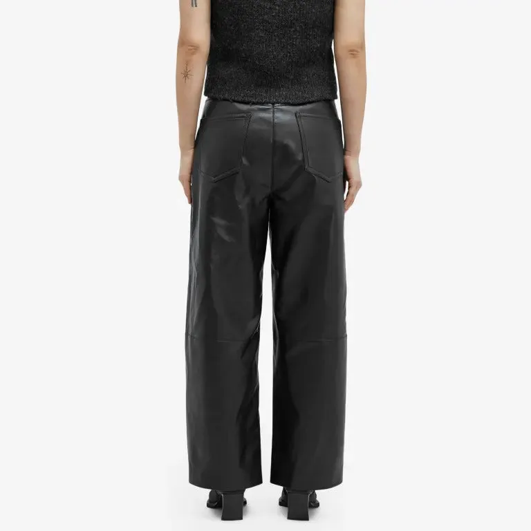 Nanushka Sanna Leather Look Pants, black