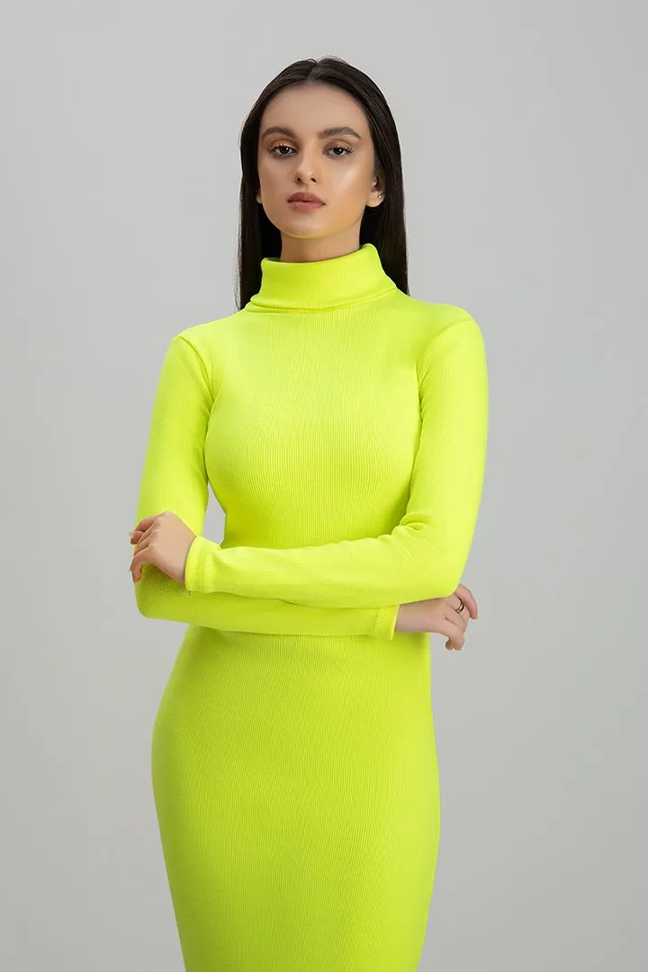 Neon highneck Bodycon dress