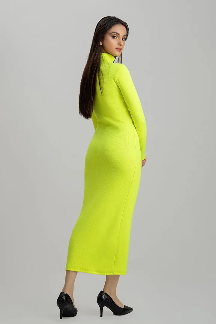 Neon highneck Bodycon dress