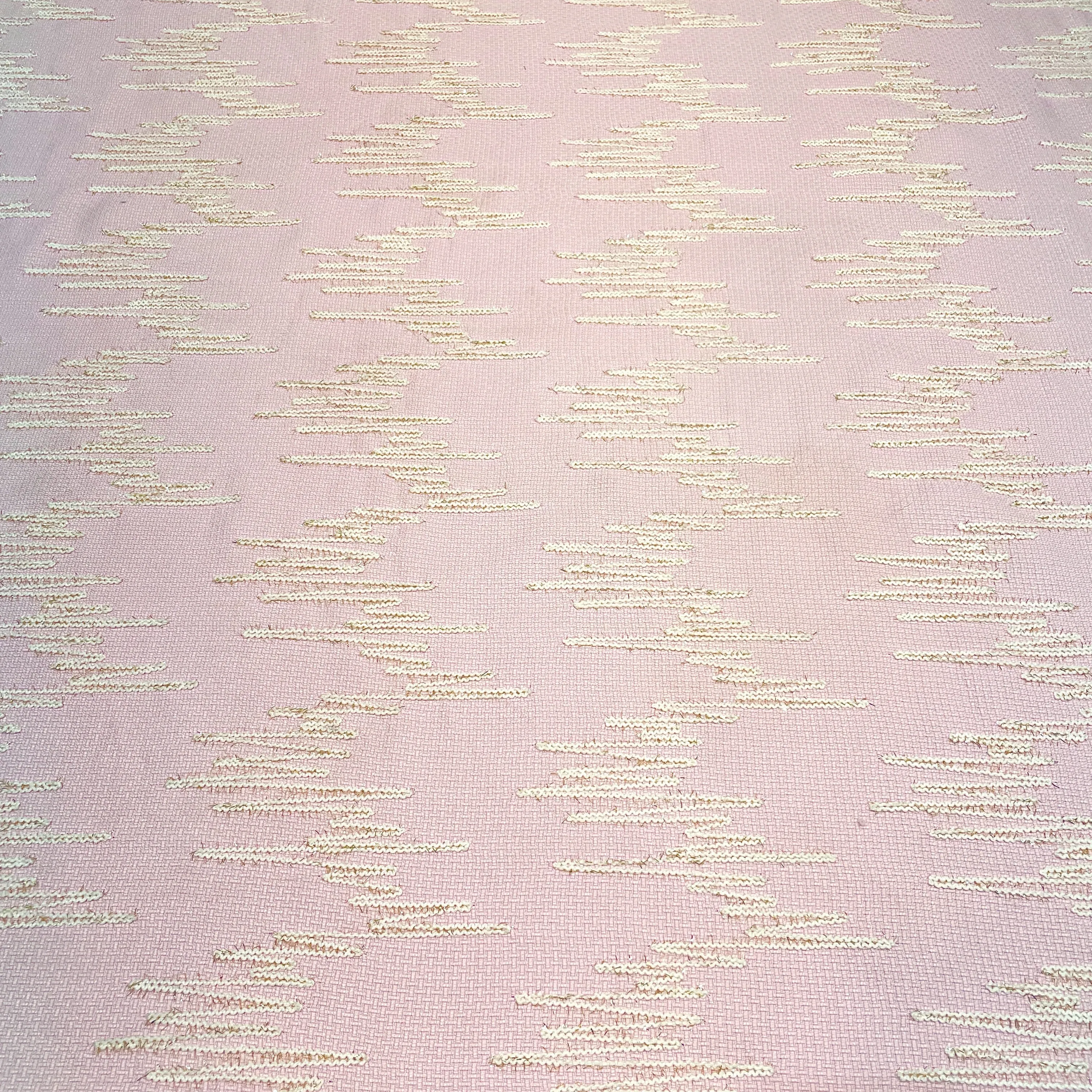 Premium Pink Abstract Handloom Tweed Fabric