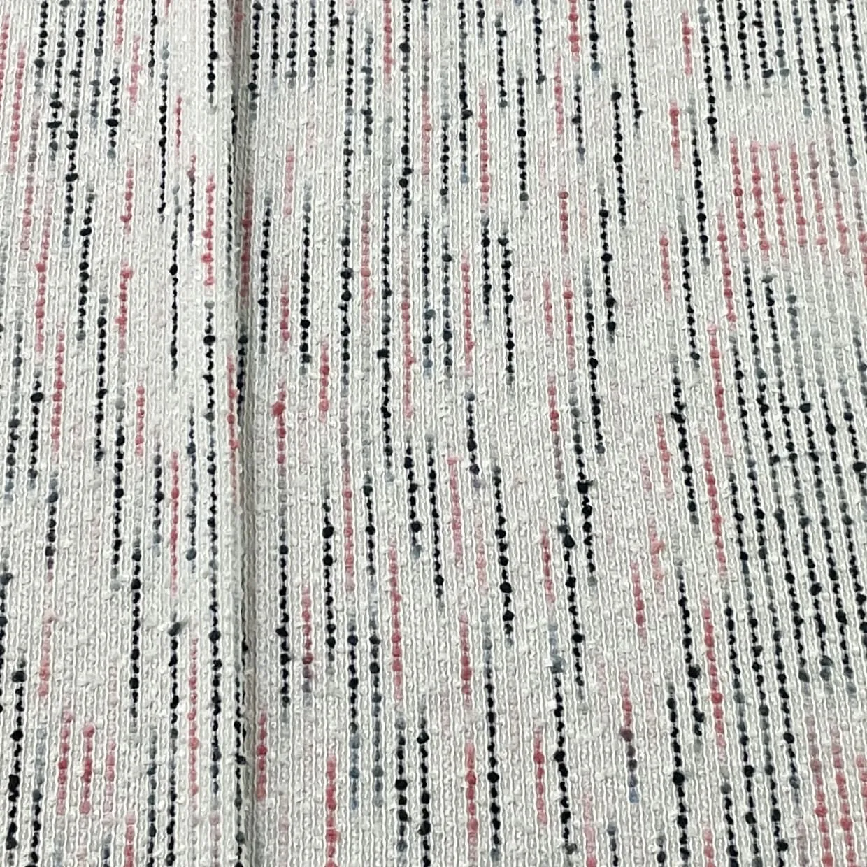 Premium White Multicolor Tweed Fabric