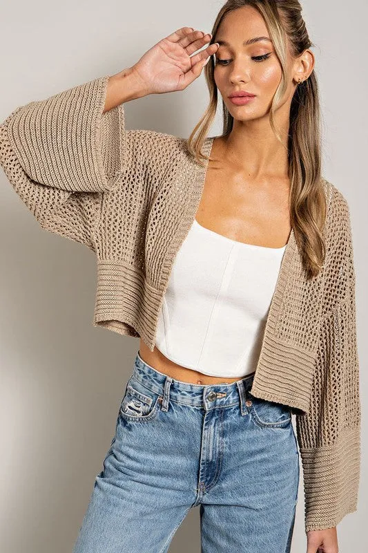 PSL EYELET KNIT CARDIGAN