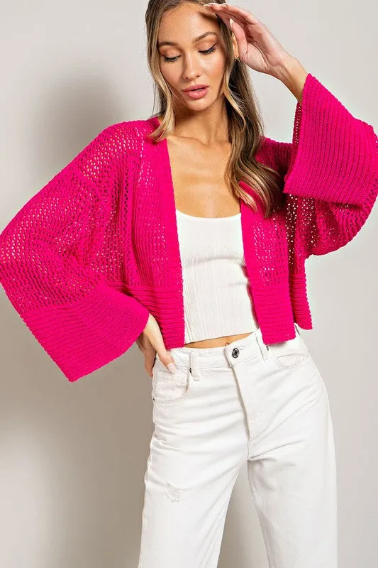 PSL EYELET KNIT CARDIGAN