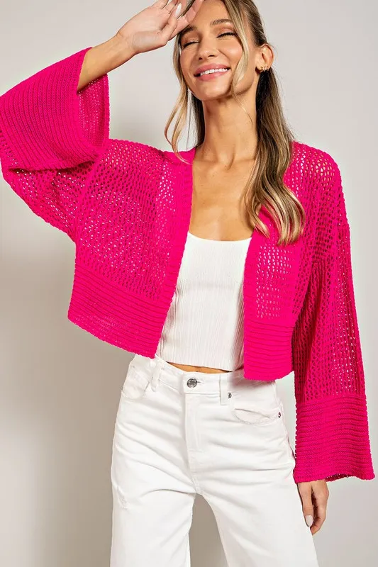 PSL EYELET KNIT CARDIGAN