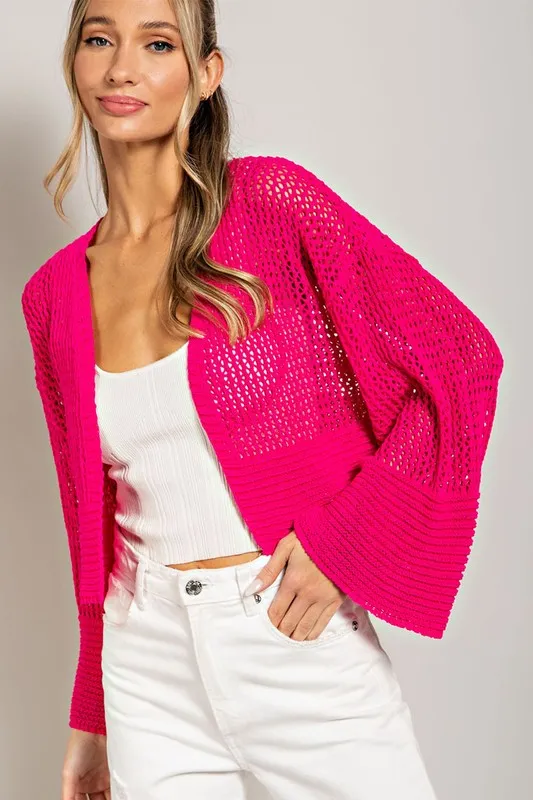 PSL EYELET KNIT CARDIGAN