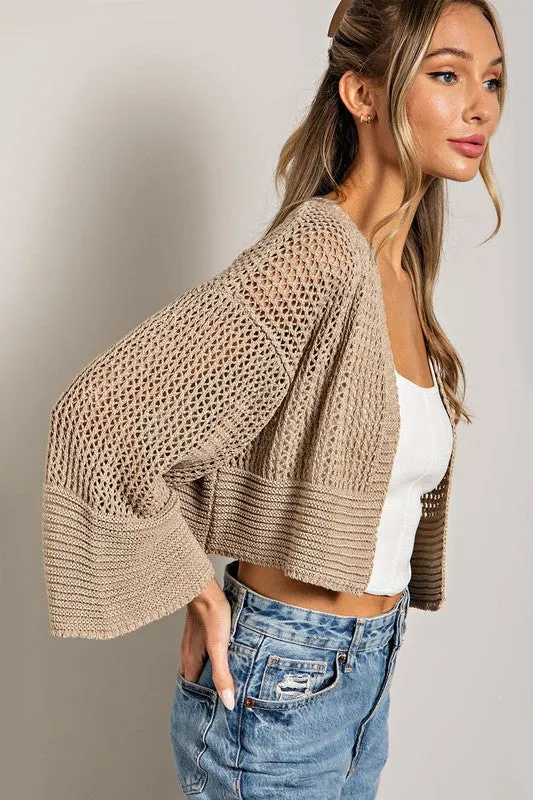 PSL EYELET KNIT CARDIGAN