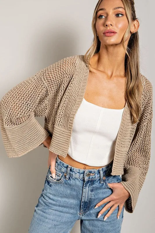 PSL EYELET KNIT CARDIGAN