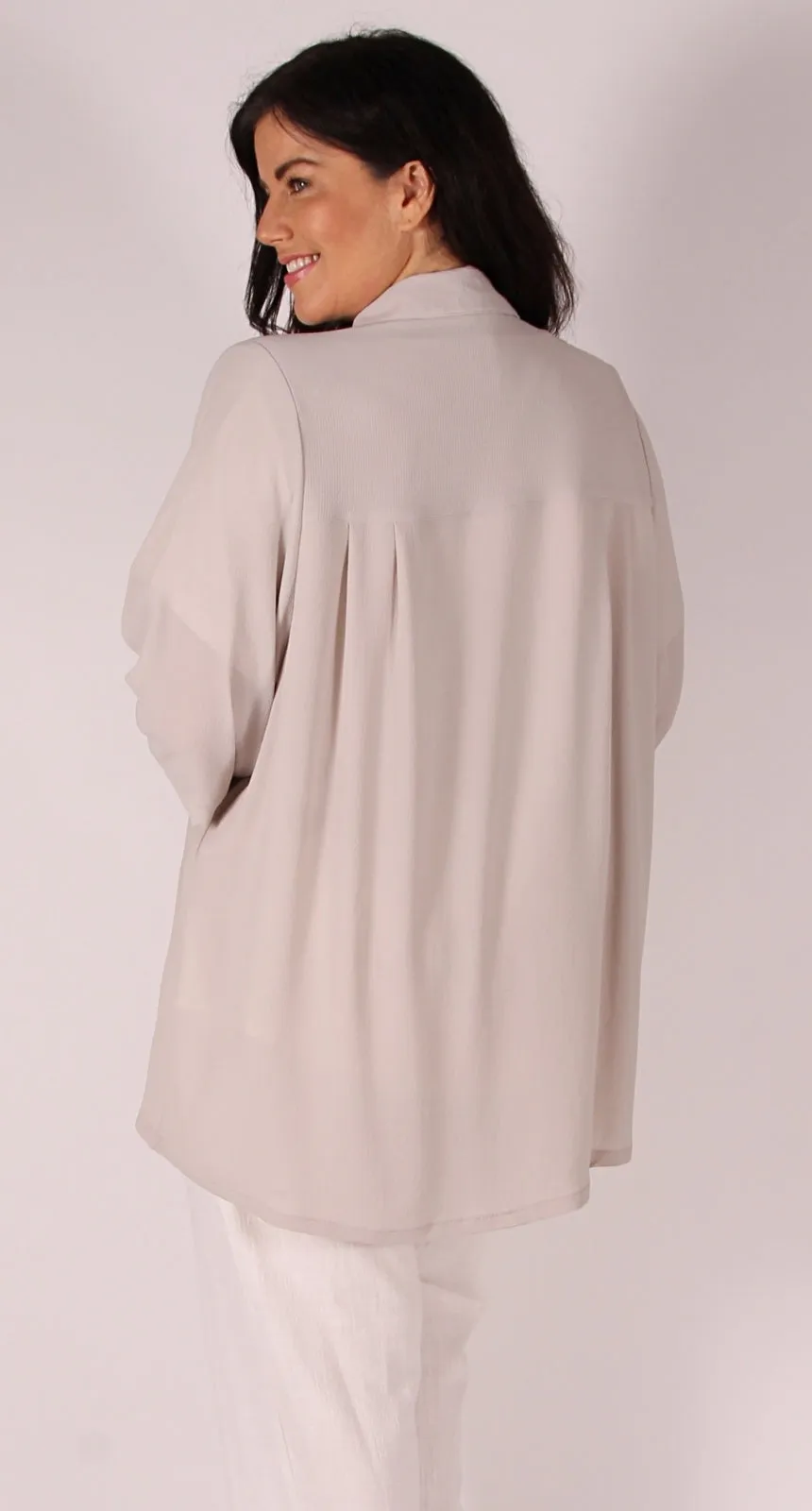 Revere Collar Blouse Taupe