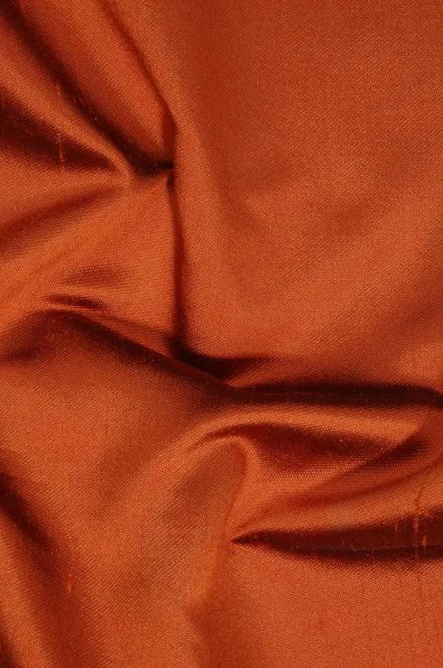 Rust Orange Italian Shantung Silk Fabric