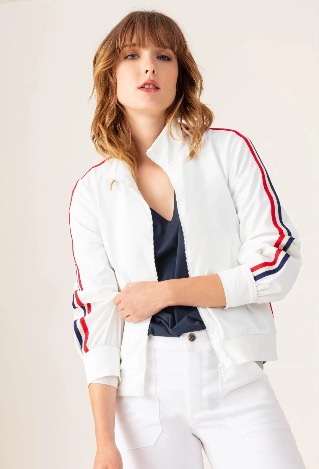 Serena Tech Jersey Jacket - Blanc