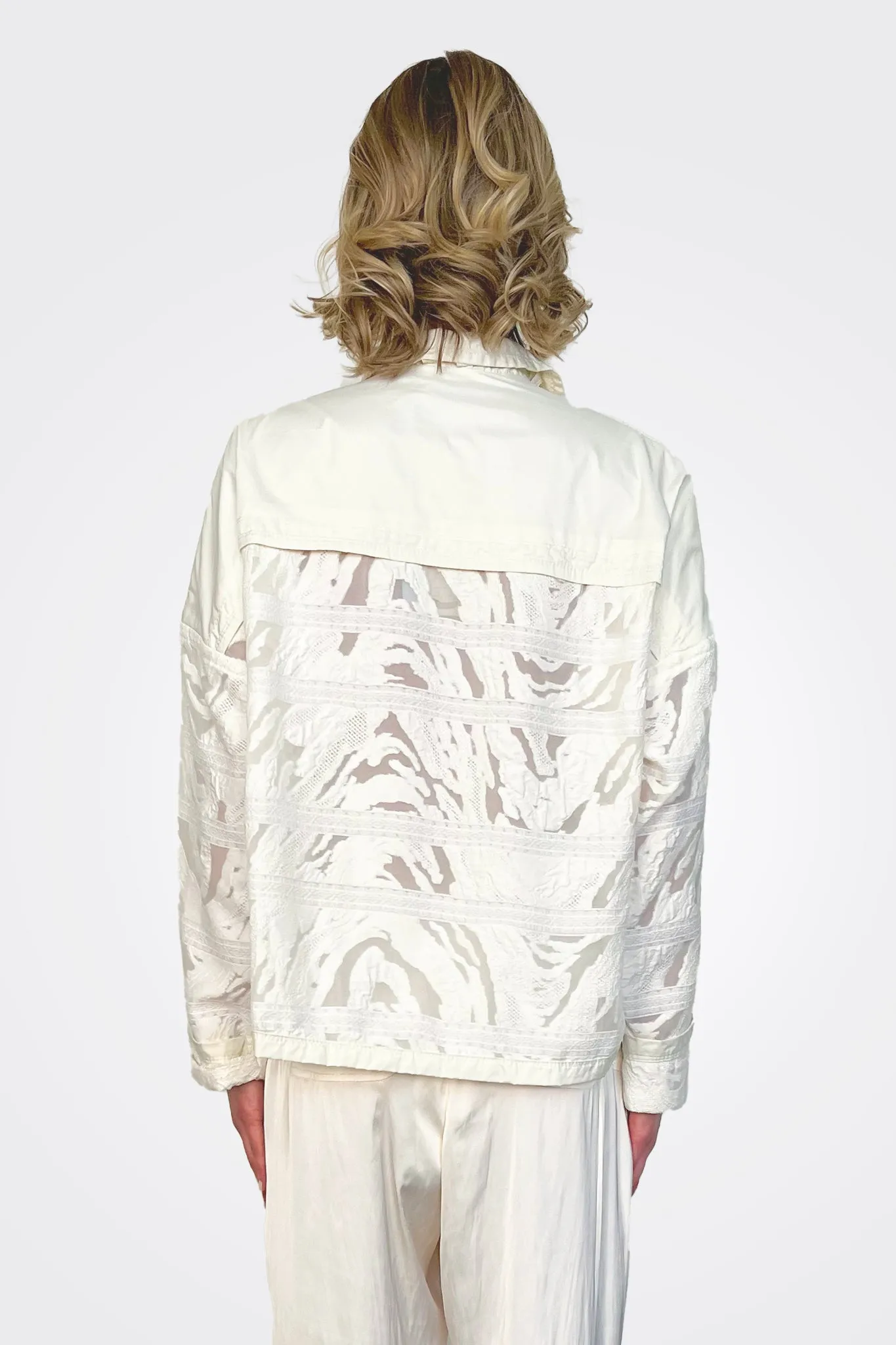 Taffeta Lace Jacket - Off White