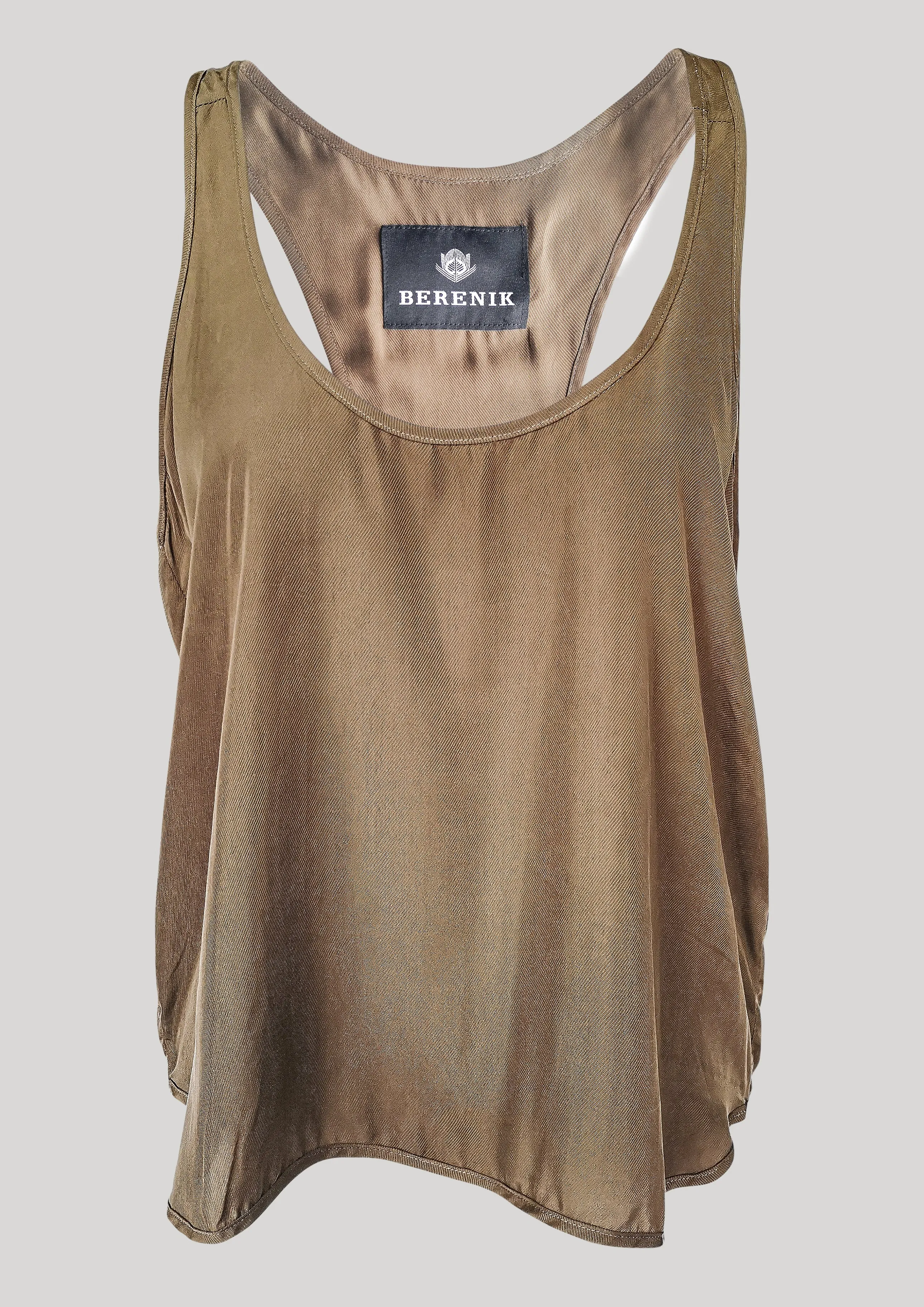 TANK TOP - SILKY CUPRO BIAS khaki