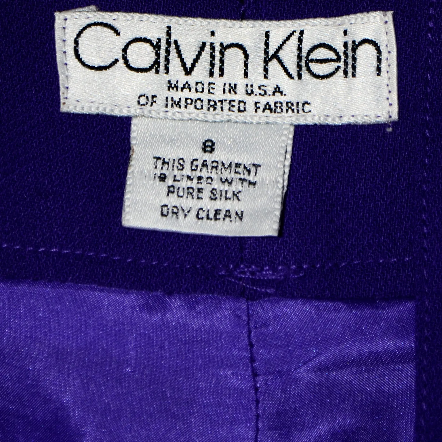 Vintage Calvin Klein Trousers Deep Purple High Waist Pants