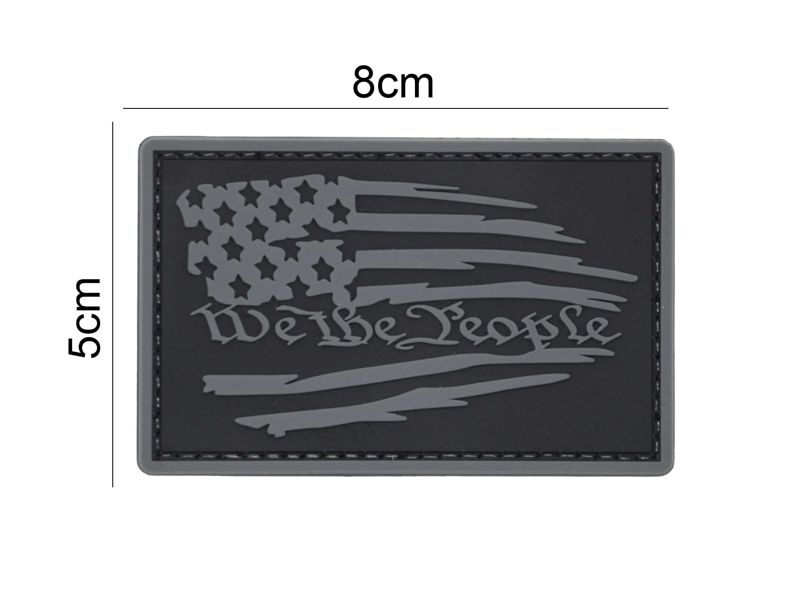 We the People Worn Flag Patch Black/Gray