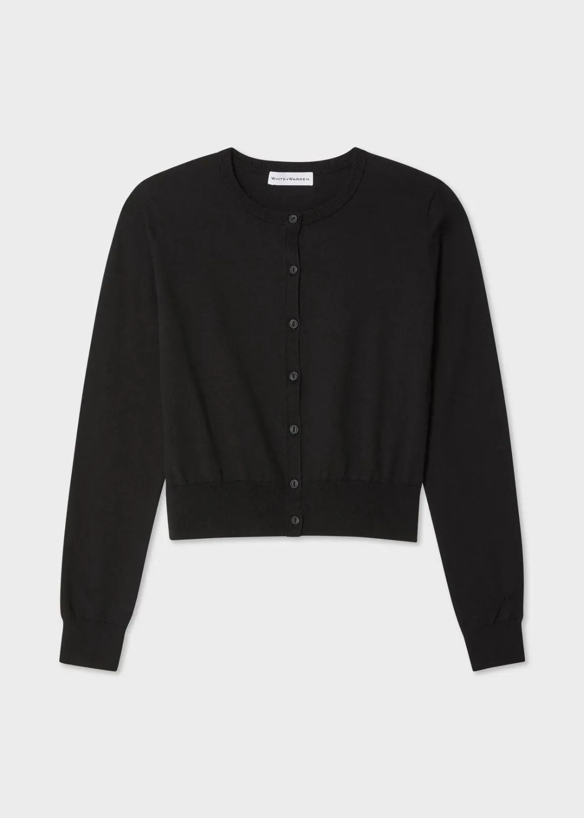 WHITE   WARREN Organic Cotton Cardigan - Black