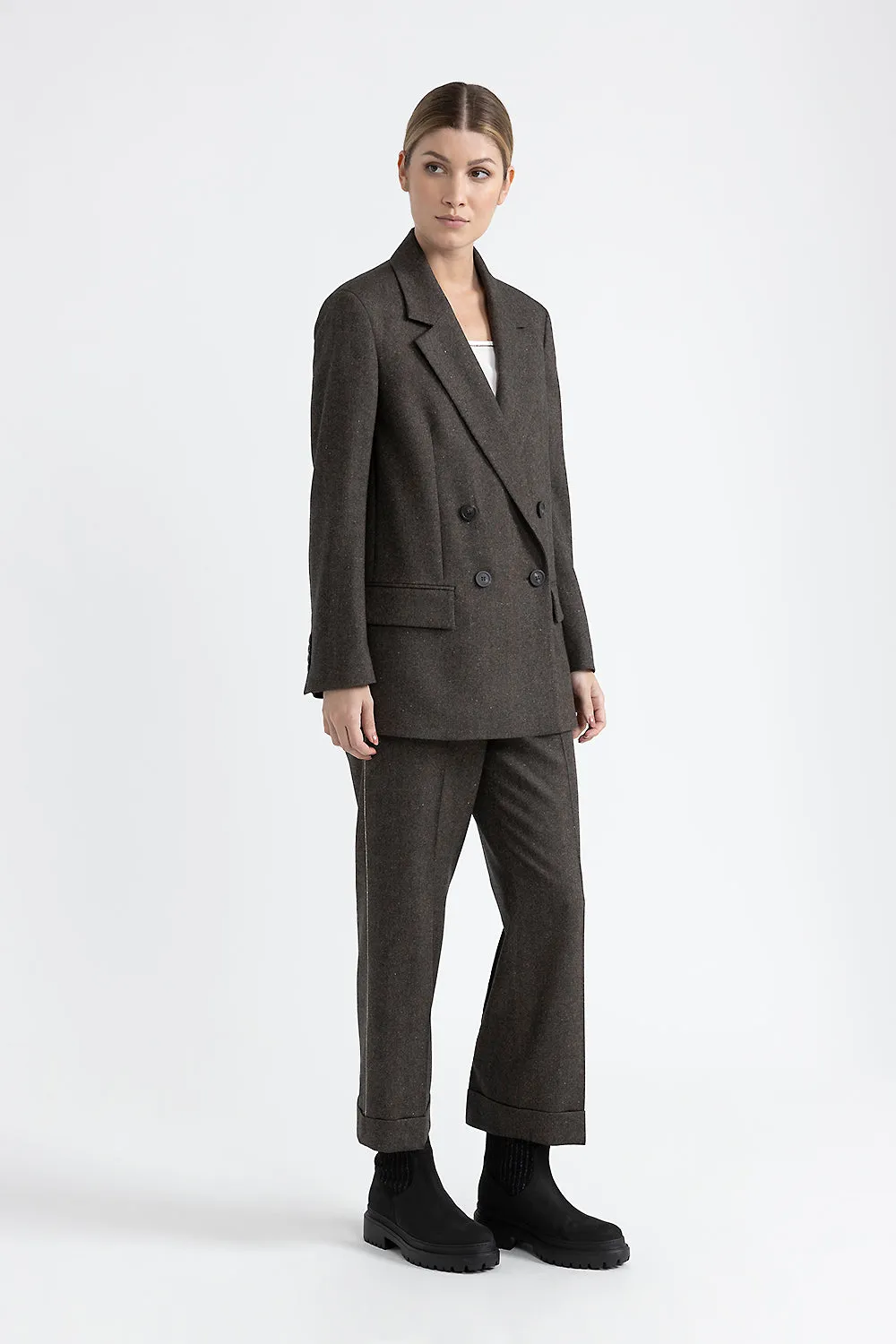 Wool, cashmere and silk trousers