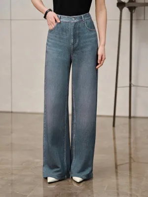 YAYING Retro Imitation Denim Straight Pants