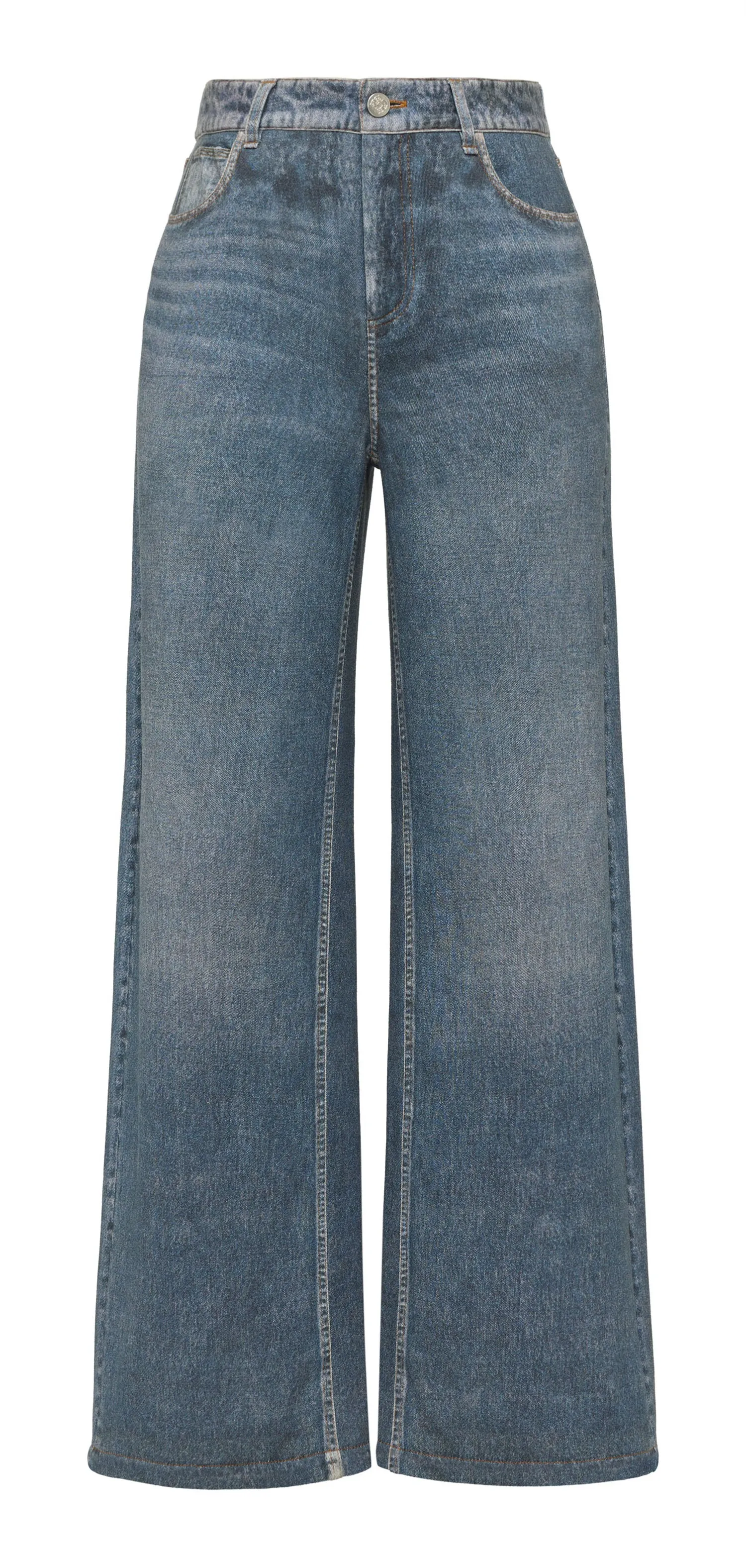 YAYING Retro Imitation Denim Straight Pants