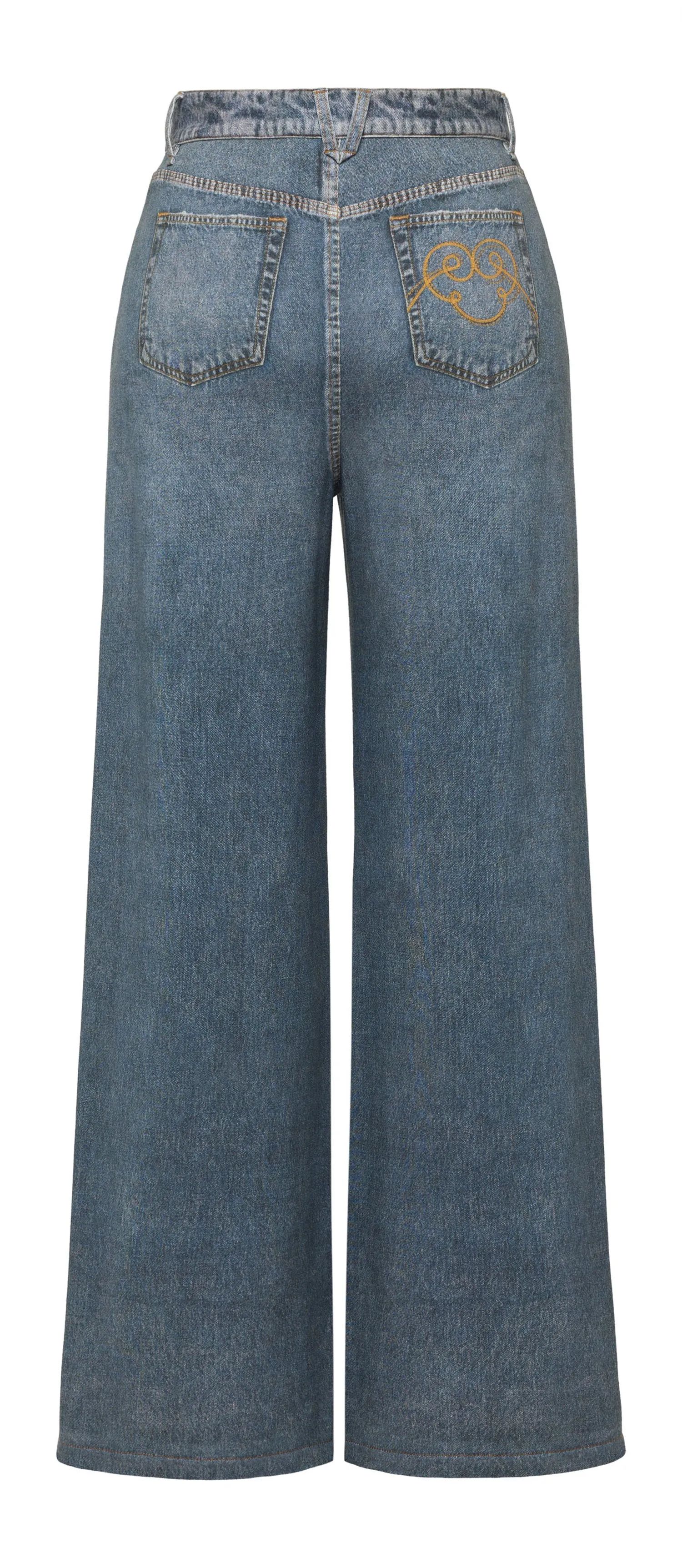 YAYING Retro Imitation Denim Straight Pants